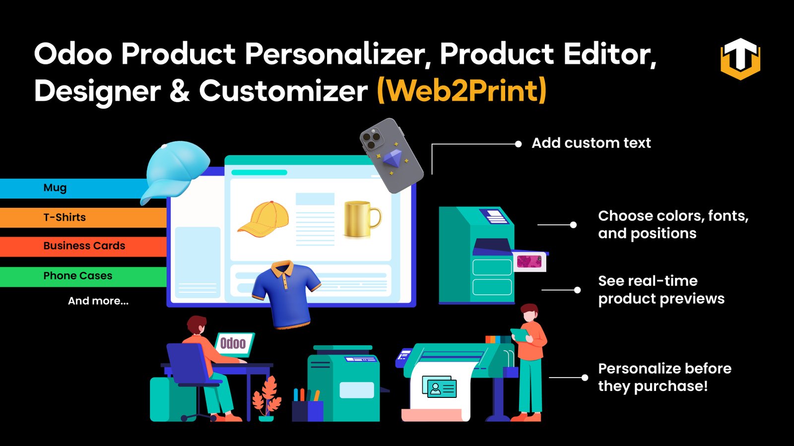 Odoo Web 2 Print Module - Empower Your Customers with Product Personalization Module By TechUltra Solutions